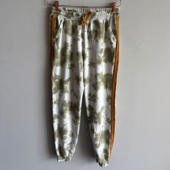 Pitusa Womens Tie dye Jogger Sweatpants White Army Green Size Large - Picture 1 of 11